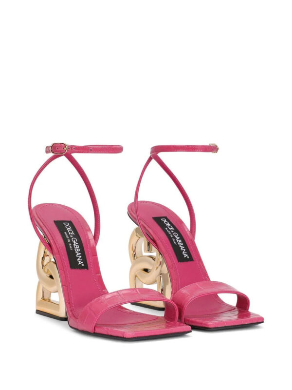 Dolce & Gabbana  3.5 105mm crocodile-embossed leather sandals - Image 2