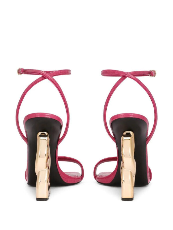 Dolce & Gabbana  3.5 105mm crocodile-embossed leather sandals - Image 4