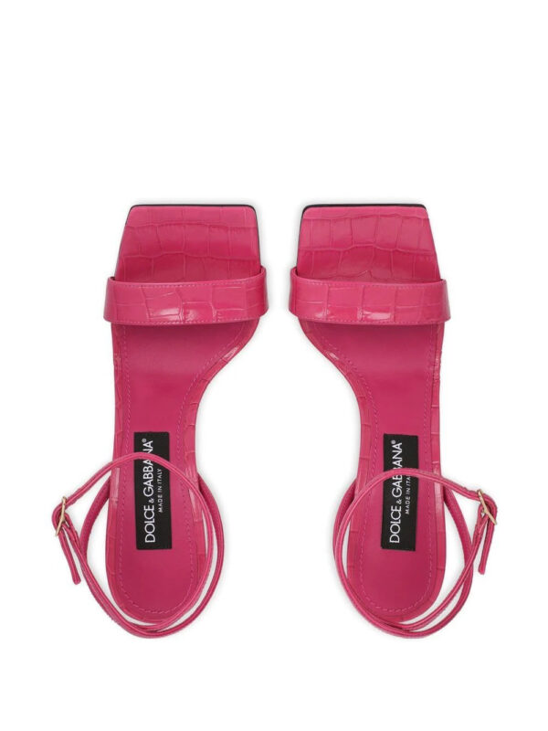 Dolce & Gabbana  3.5 105mm crocodile-embossed leather sandals - Image 3