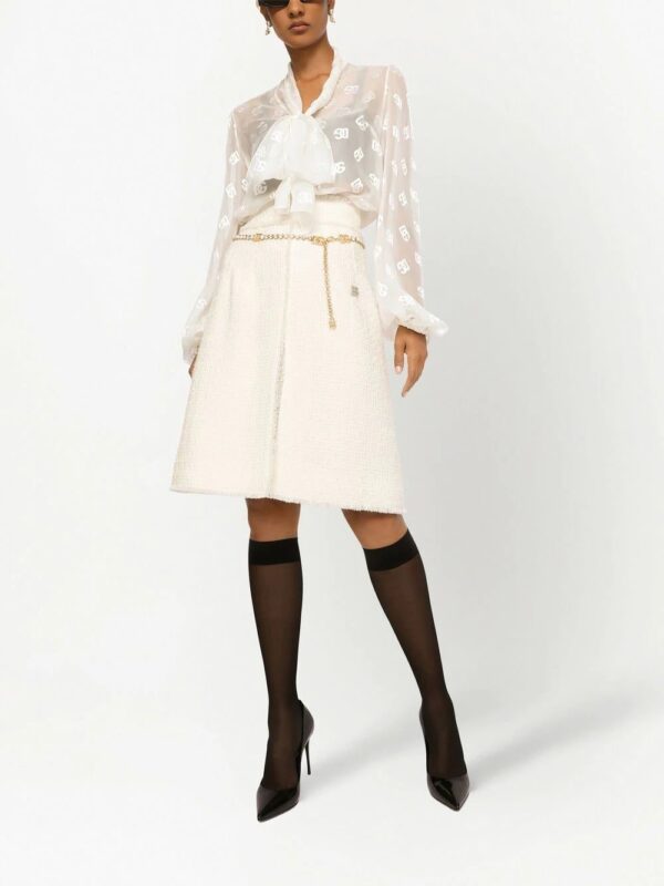 Dolce & Gabbana  logo-jacquard semi-sheer blouse - Image 2