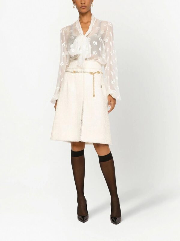 Dolce & Gabbana  logo-jacquard semi-sheer blouse - Image 3