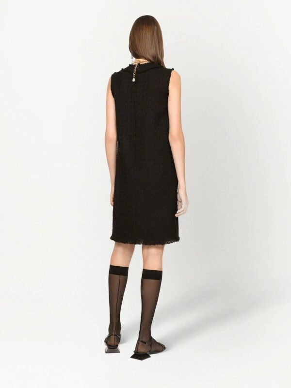 Dolce & Gabbana  logo-plaque crew-neck shift dress - Image 4