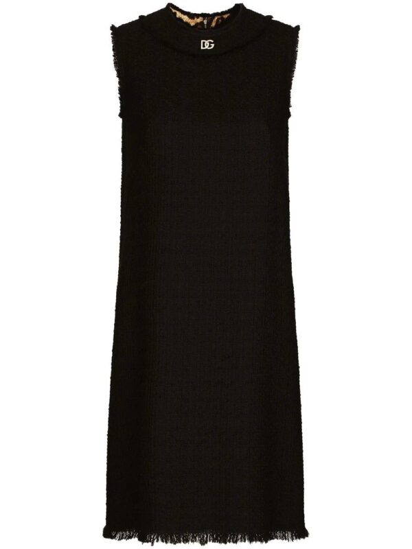 Dolce & Gabbana  logo-plaque crew-neck shift dress