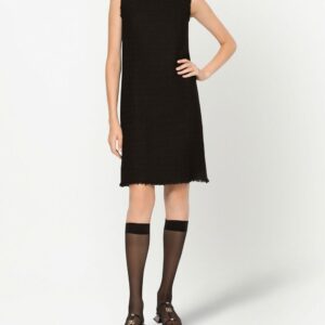 Dolce & Gabbana DG-logo tweed midi dress