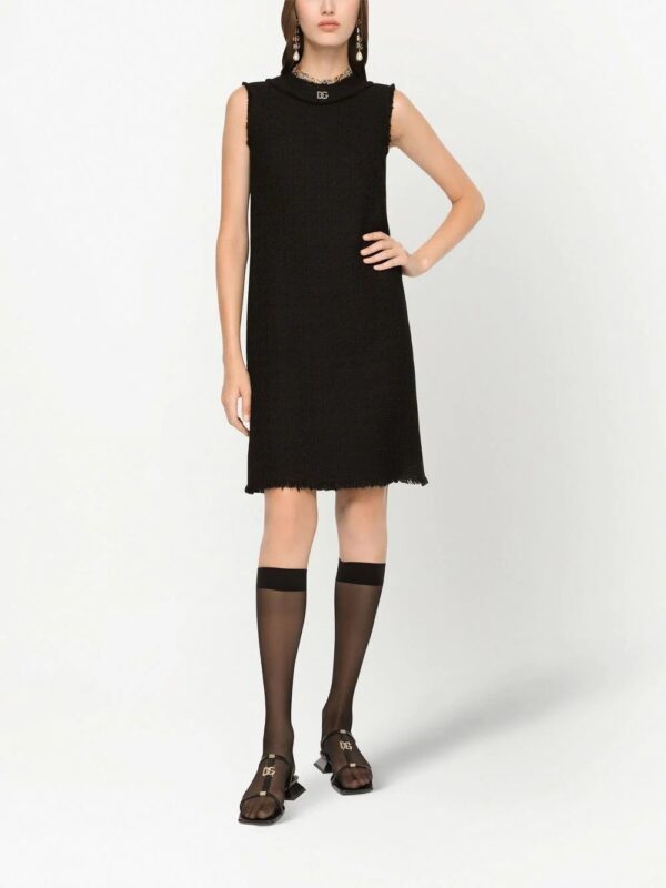 Dolce & Gabbana  logo-plaque crew-neck shift dress - Image 3