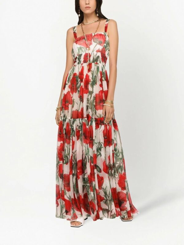 Dolce & Gabbana  floral-print silk dress - Image 3