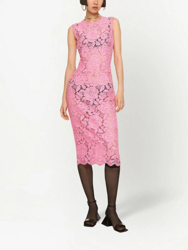 Dolce & Gabbana  floral-lace midi dress - Image 3
