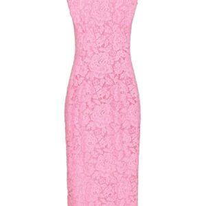 Dolce & Gabbana floral-lace midi dress