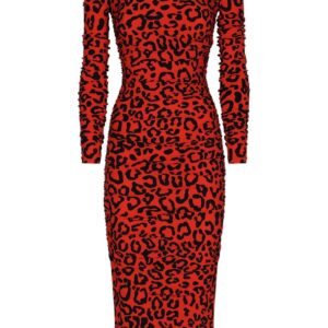 Dolce & Gabbana leopard-print midi dress