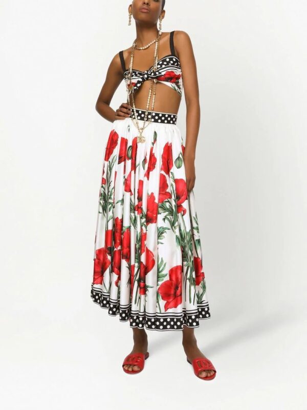 Dolce & Gabbana  silk-tie cropped top - Image 2