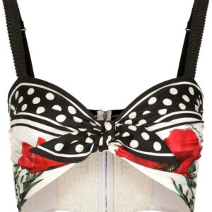Dolce & Gabbana  silk-tie cropped top