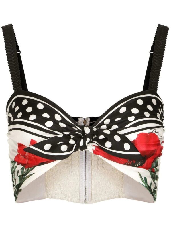 Dolce & Gabbana  silk-tie cropped top