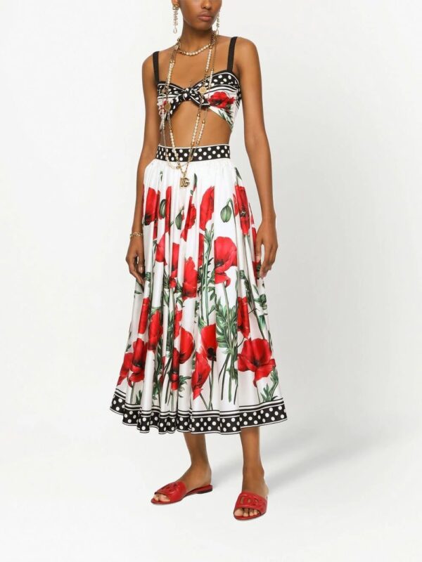 Dolce & Gabbana  silk-tie cropped top - Image 3