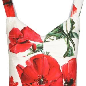 Dolce & Gabbana poppy-print bodice top