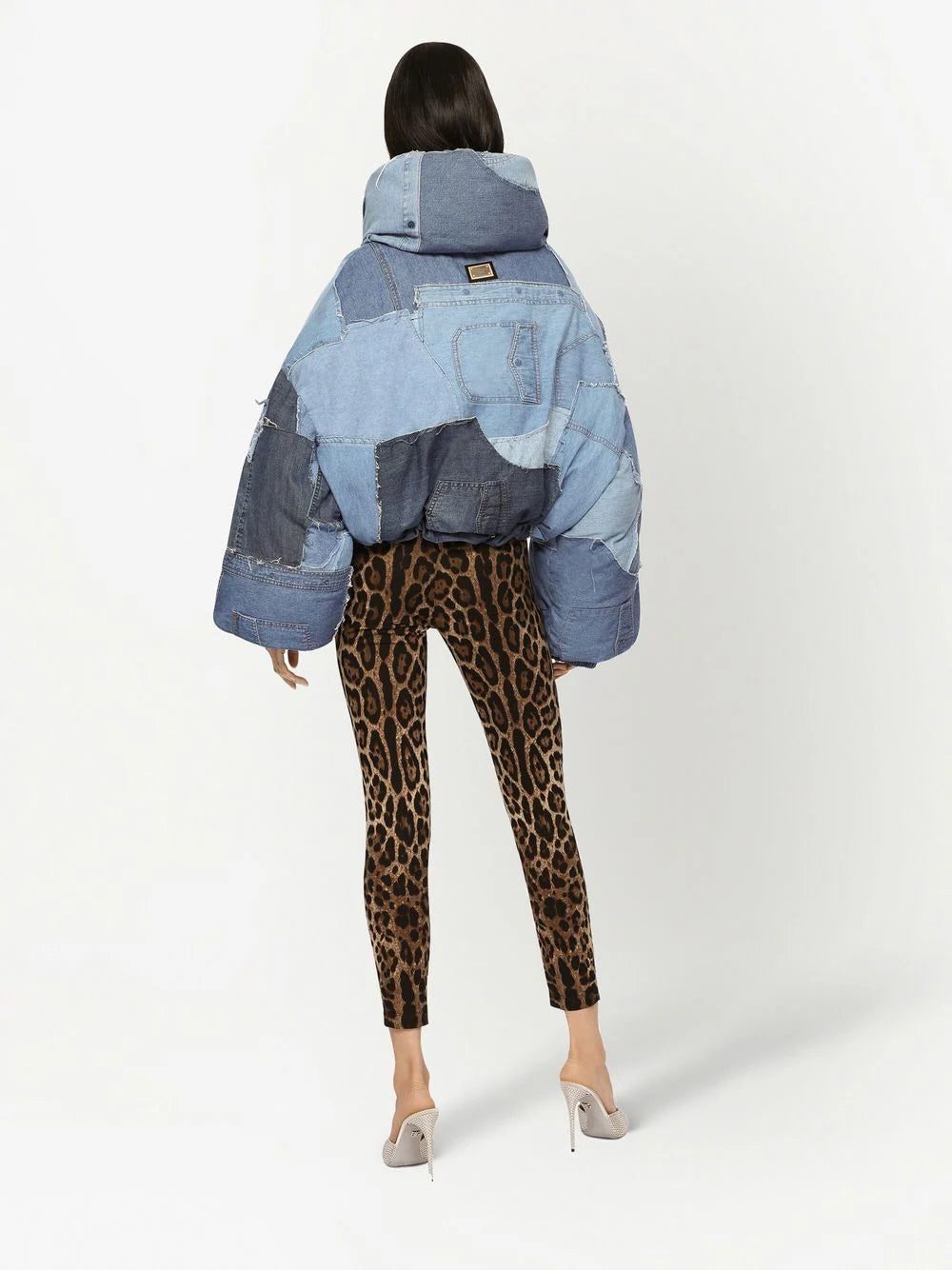 Dolce & Gabbana denim-patchwork puffer jacket - Image 4