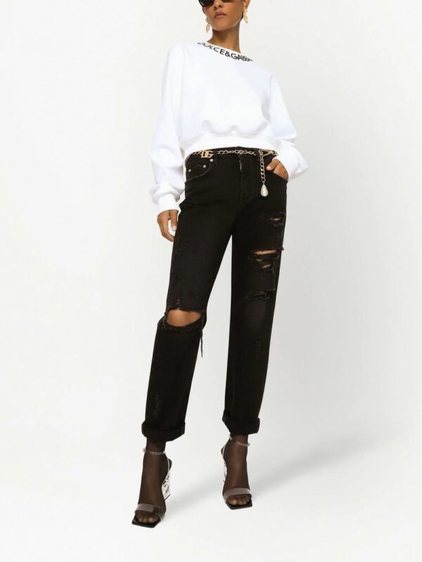 Dolce & Gabbana  logo-embroidered cropped sweatshirt - Image 2