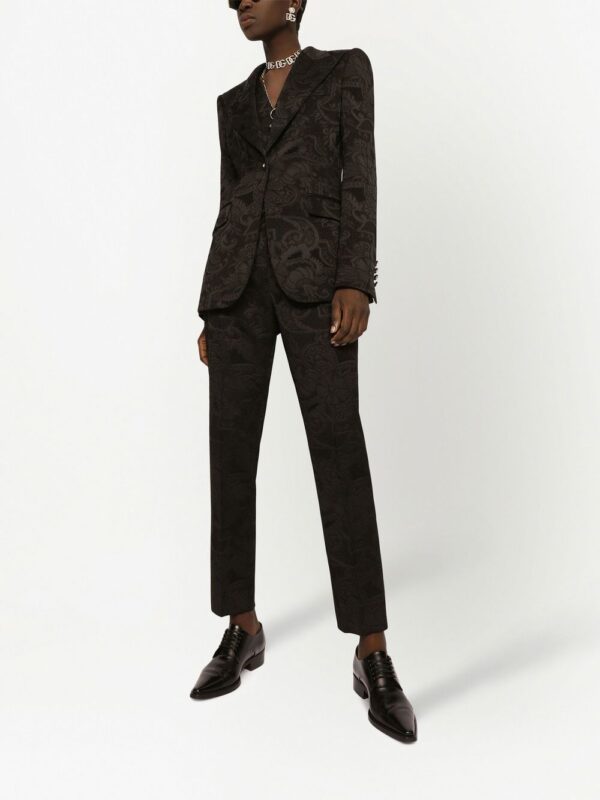 Dolce & Gabbana  floral-jacquard tapered-leg trousers - Image 2