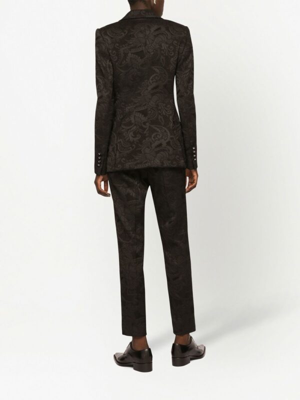 Dolce & Gabbana  floral-jacquard tapered-leg trousers - Image 4