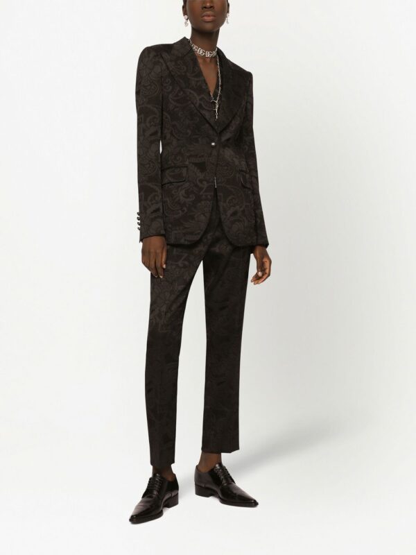 Dolce & Gabbana  floral-jacquard tapered-leg trousers - Image 3