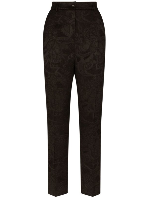 Dolce & Gabbana  floral-jacquard tapered-leg trousers