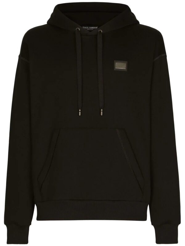 Dolce & Gabbana  logo plaque drawstring hoodie