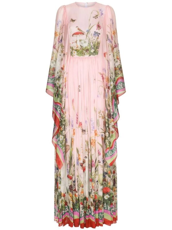 Dolce & Gabbana  draped floral-print silk maxi dress