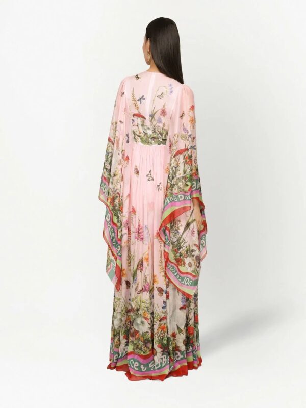 Dolce & Gabbana  draped floral-print silk maxi dress - Image 4