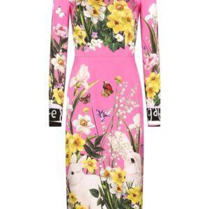 Dolce & Gabbana  silk floral-print midi dress