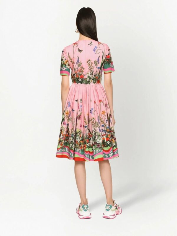 Dolce & Gabbana  floral-print short-sleeve midi dress - Image 4