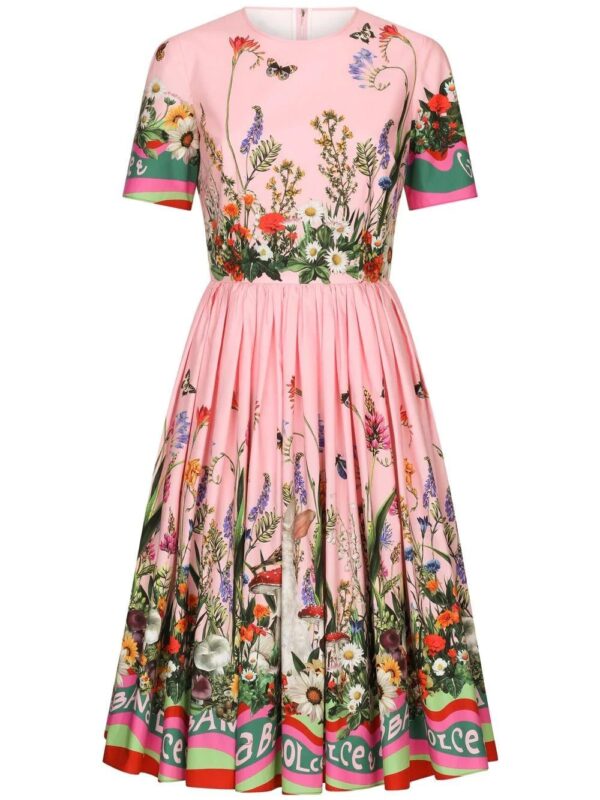 Dolce & Gabbana  floral-print short-sleeve midi dress