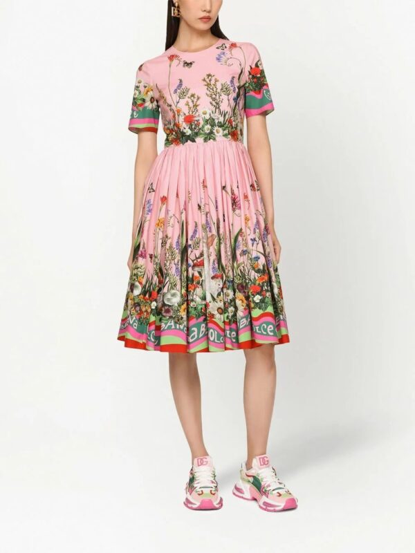 Dolce & Gabbana  floral-print short-sleeve midi dress - Image 3
