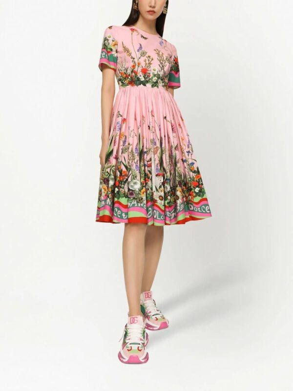 Dolce & Gabbana  floral-print short-sleeve midi dress - Image 2