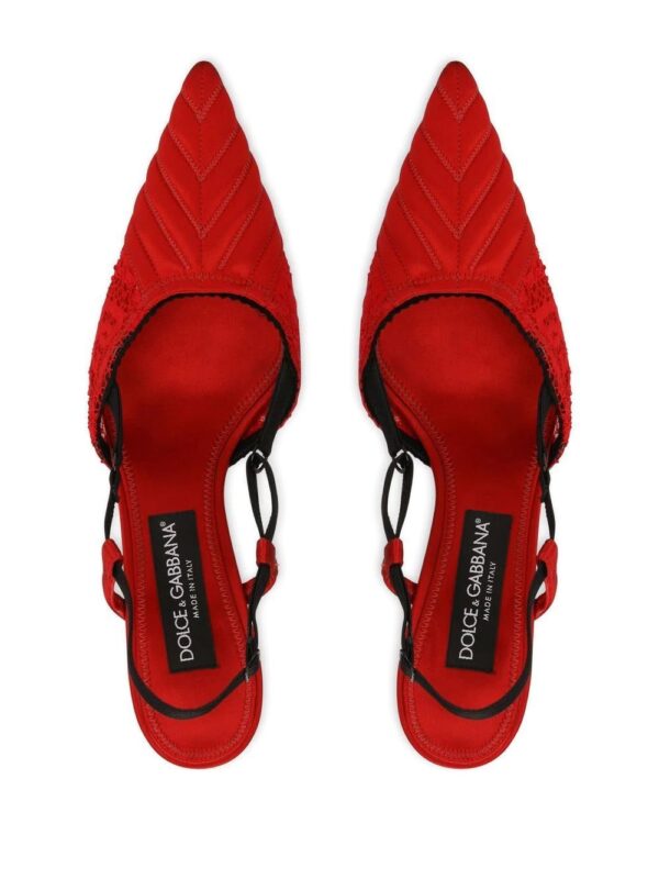 Dolce & Gabbana  lace-trim pointed-toe sandals - Image 4