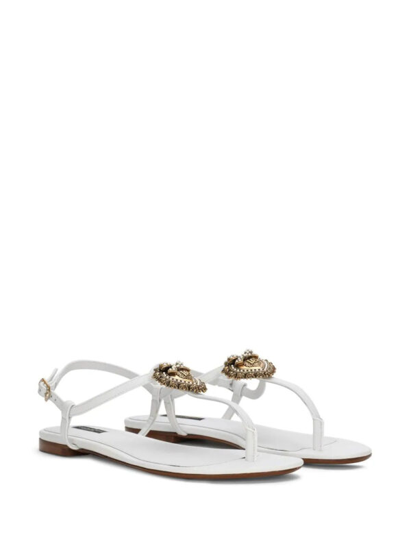 Dolce & Gabbana  Devotion leather thong sandals - Image 2