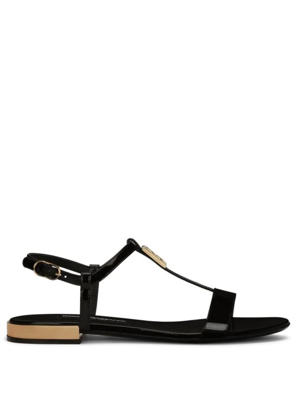 Dolce & Gabbana  logo-plaque leather sandals