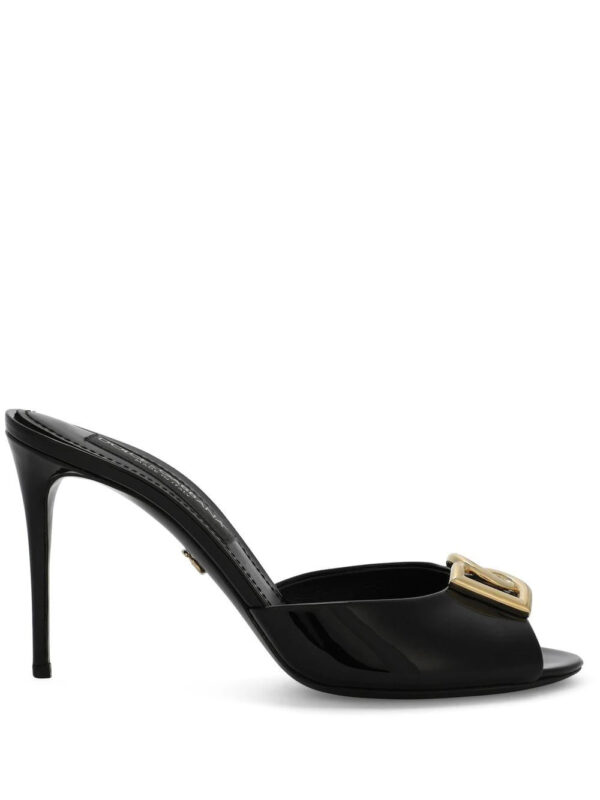 Dolce & Gabbana  DG-logo patent leather mules