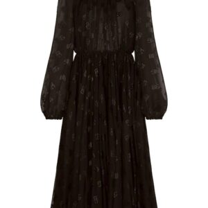 Dolce & Gabbana  DG logo semi-sheer silk dress