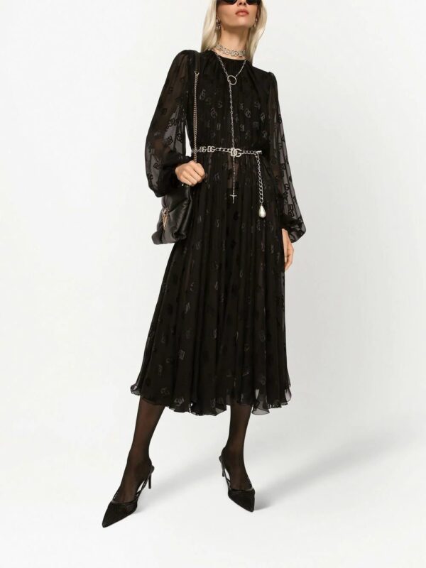 Dolce & Gabbana  DG logo semi-sheer silk dress - Image 2