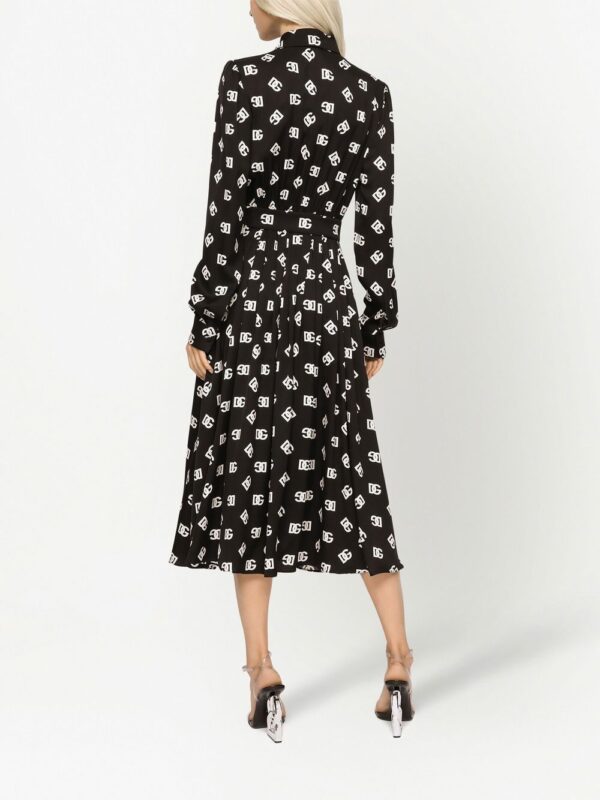 Dolce & Gabbana logo-print belted midi dress - Image 4