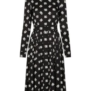 Dolce & Gabbana logo-print belted midi dress