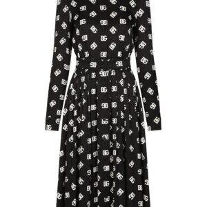 Dolce & Gabbana  DG logo-print silk dress