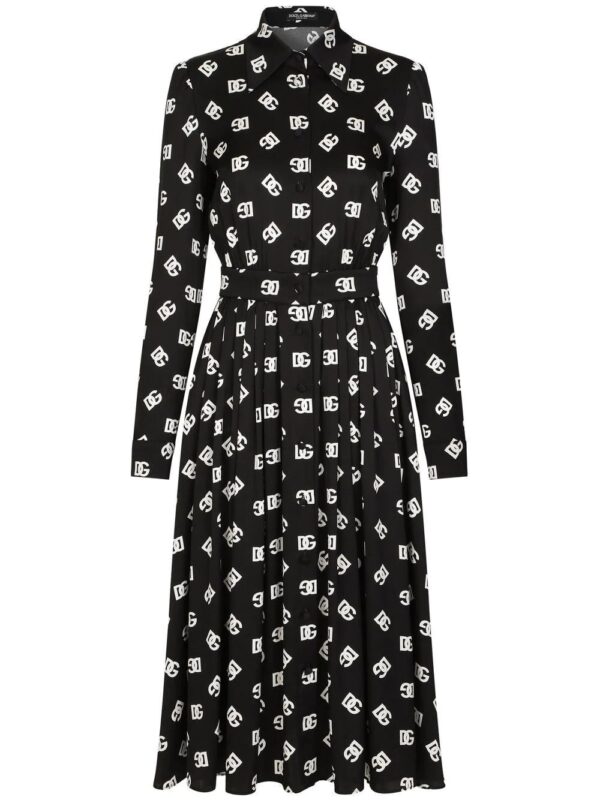 Dolce & Gabbana  DG logo-print silk dress