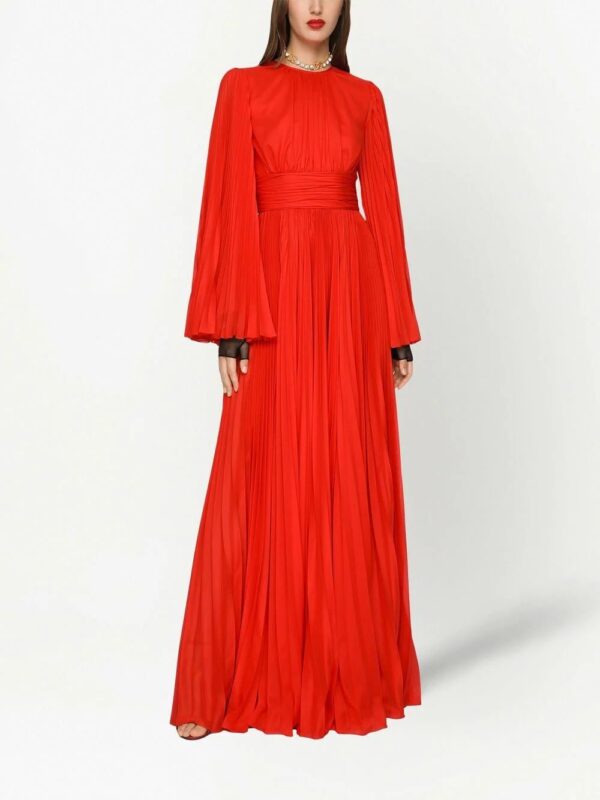 Dolce & Gabbana  slit-sleeved pleated gown - Image 3