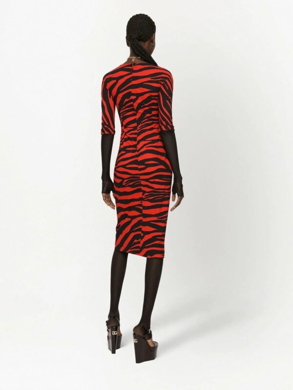 Dolce & Gabbana  zebra-print midi dress - Image 4