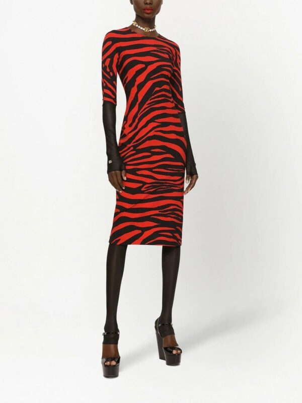 Dolce & Gabbana  zebra-print midi dress - Image 3