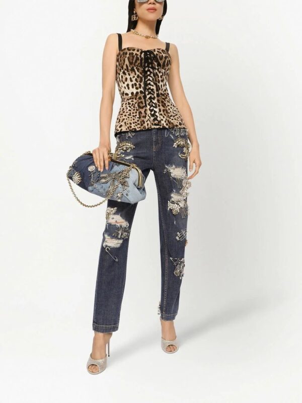 Dolce & Gabbana  leopard-print lace-up corset - Image 2