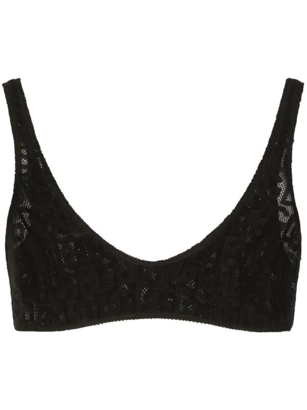 Dolce & Gabbana  logo-lace cropped bralette