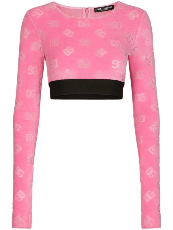 Dolce & Gabbana  monogram-detail cropped top