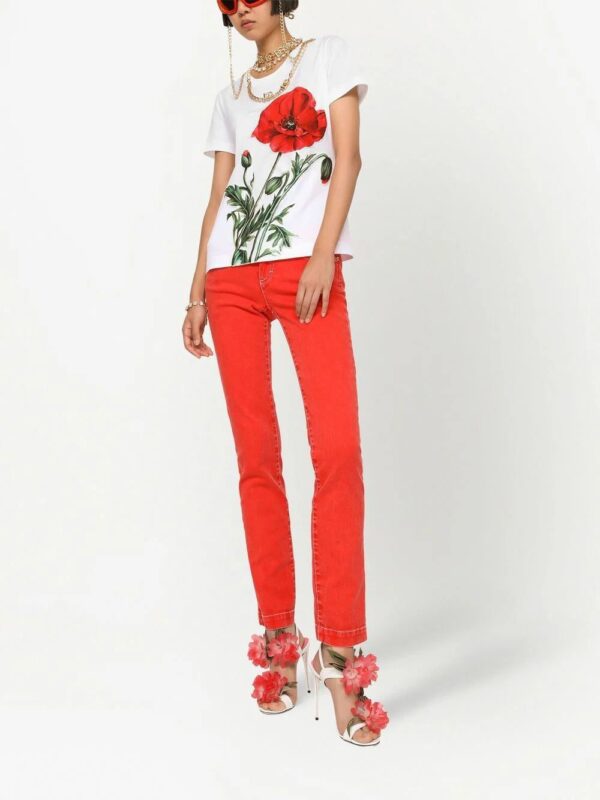 Dolce & Gabbana  poppy-print cotton T-shirt - Image 2