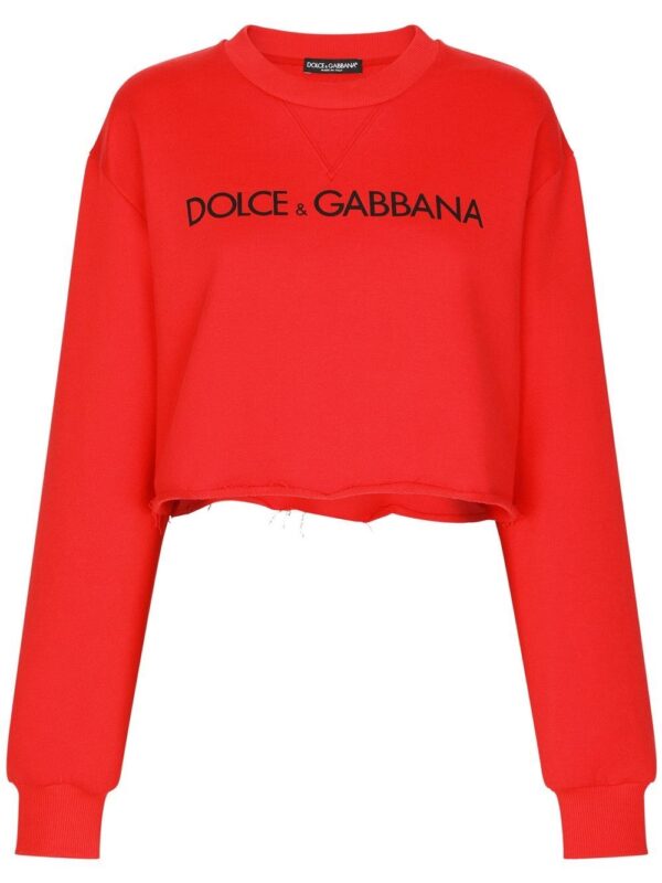 Dolce & Gabbana  logo-print cropped cotton sweatshirt